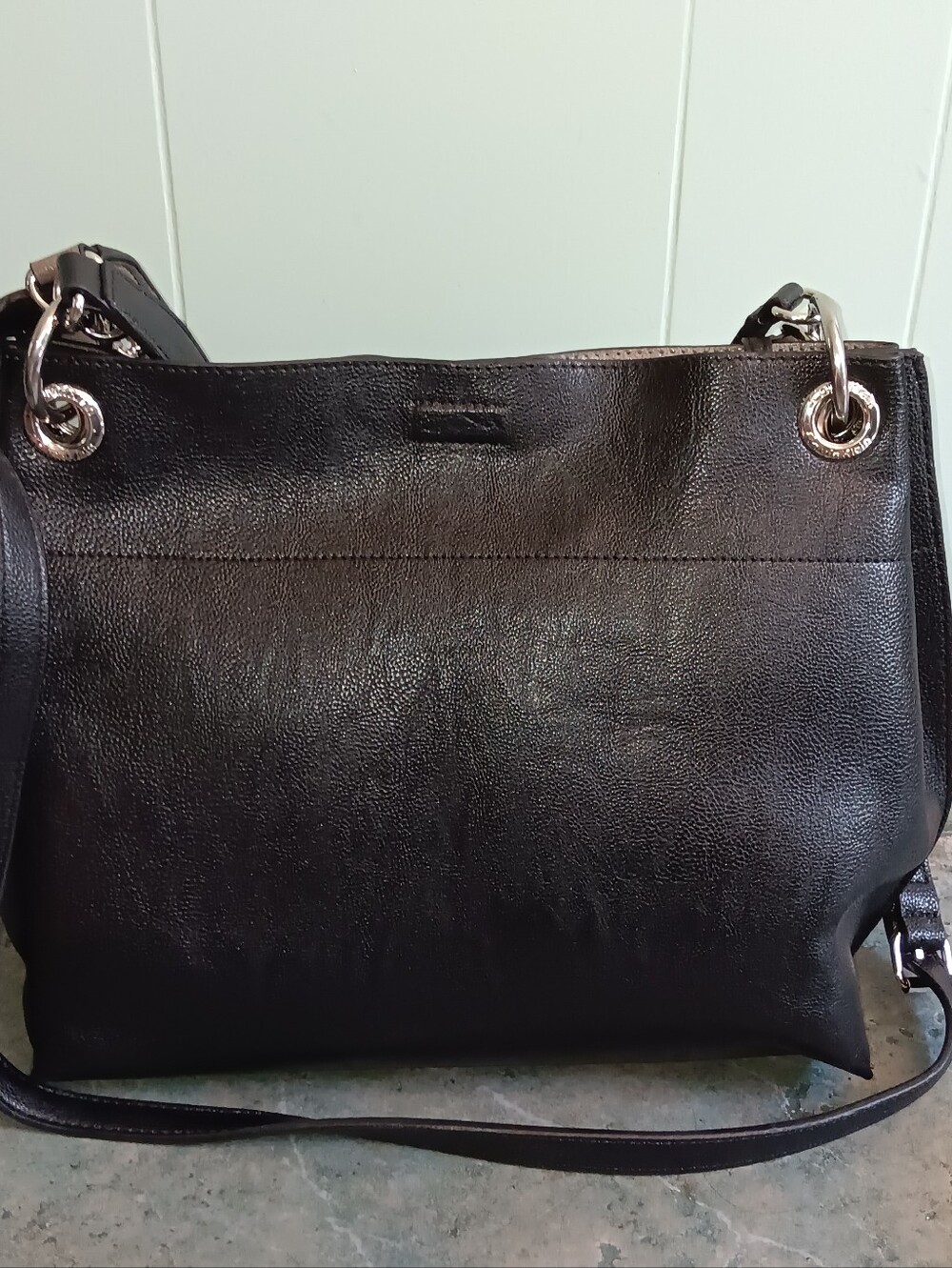 Calvin Klein Black Shoulder Tote with Double Strap Handles NWT - Picture 4 of 15